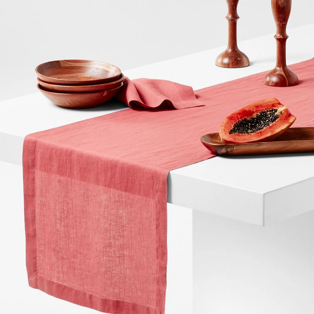 Marin 120" Sienna Pink EUROPEAN FLAX ™-Certified Linen Table Runner
