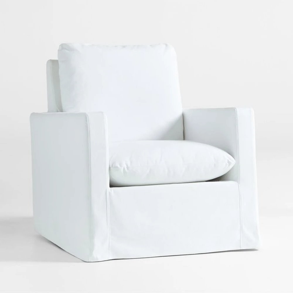 Ever Slipcovered White Nursery Glider Chair by Leanne Ford