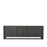 Ezri 82" Carved Oak Wood Storage Media Console