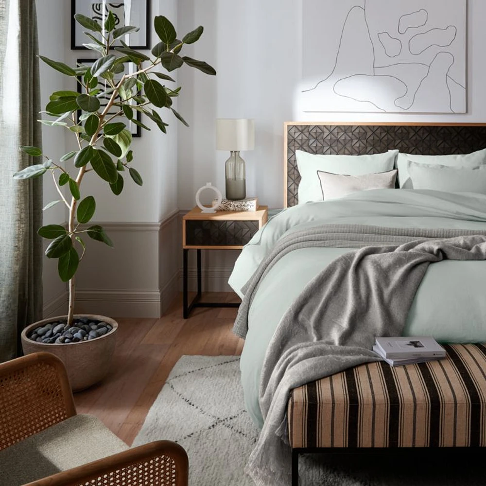 Organic Cotton Gauze Grey Full/Queen Bed Blanket