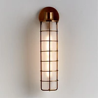 Fairfax Tall Brass Metal Indoor/Outdoor Wall Sconce Light