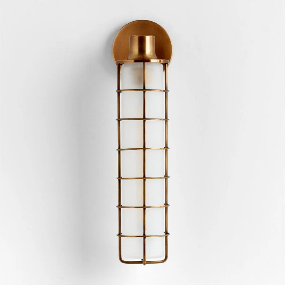 Fairfax Tall Brass Metal Indoor/Outdoor Wall Sconce Light