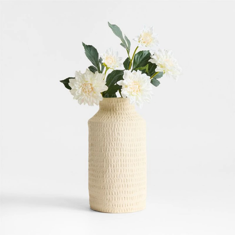 Faux Cream Dahlia Stem 24"