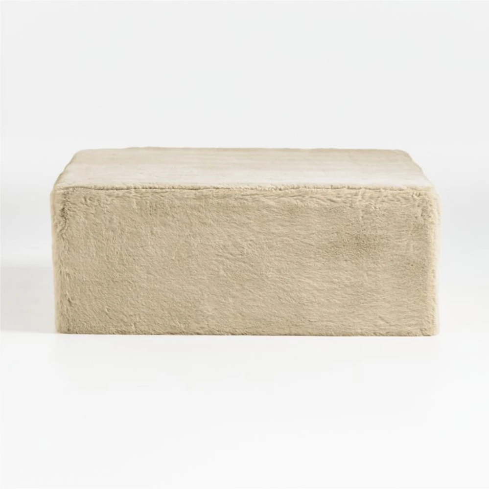 Ginger Beige Faux Fur 36"x14" Pouf