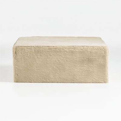 Ginger Beige Faux Fur 36"x14" Pouf
