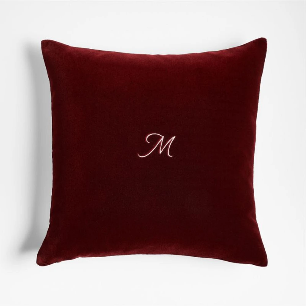 Faux Mohair Recycled 20x20 Brick Red Throw Pillow Cover