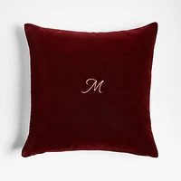 Faux Mohair Recycled 20x20 Brick Red Throw Pillow Cover