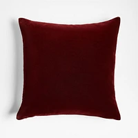 Faux Mohair Recycled 20x20 Brick Red Throw Pillow Cover