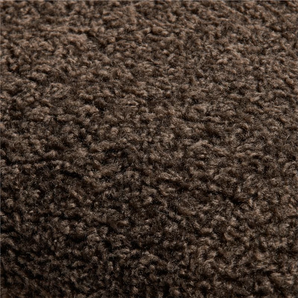 Faux Shearling 20x20 Deep Brown Throw Pillow Cover