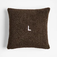 Faux Shearling 20x20 Deep Brown Throw Pillow Cover
