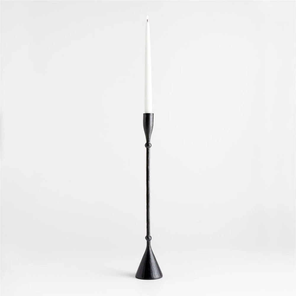 Ferric Large Black Metal Taper Candle Holder