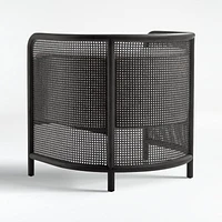 Fields Cane Dark Brown and White Chair