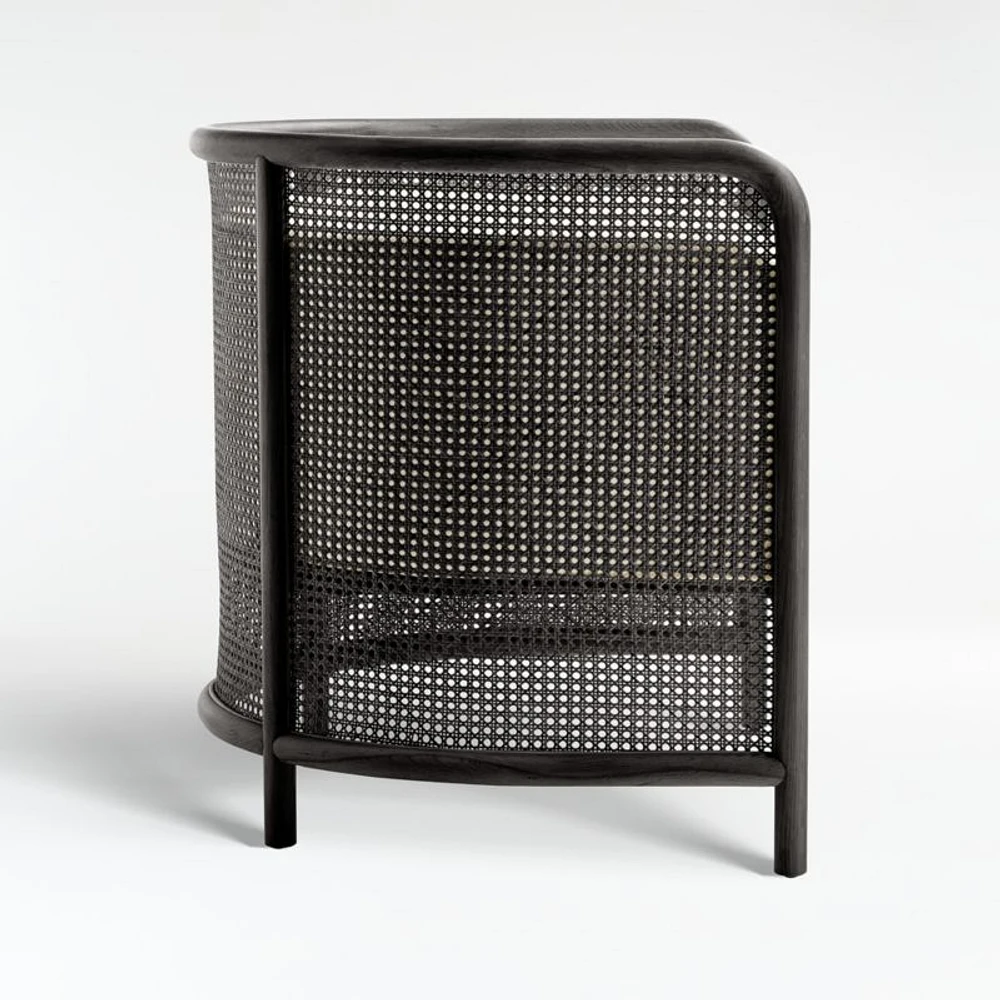 Fields Cane Dark Brown and White Chair