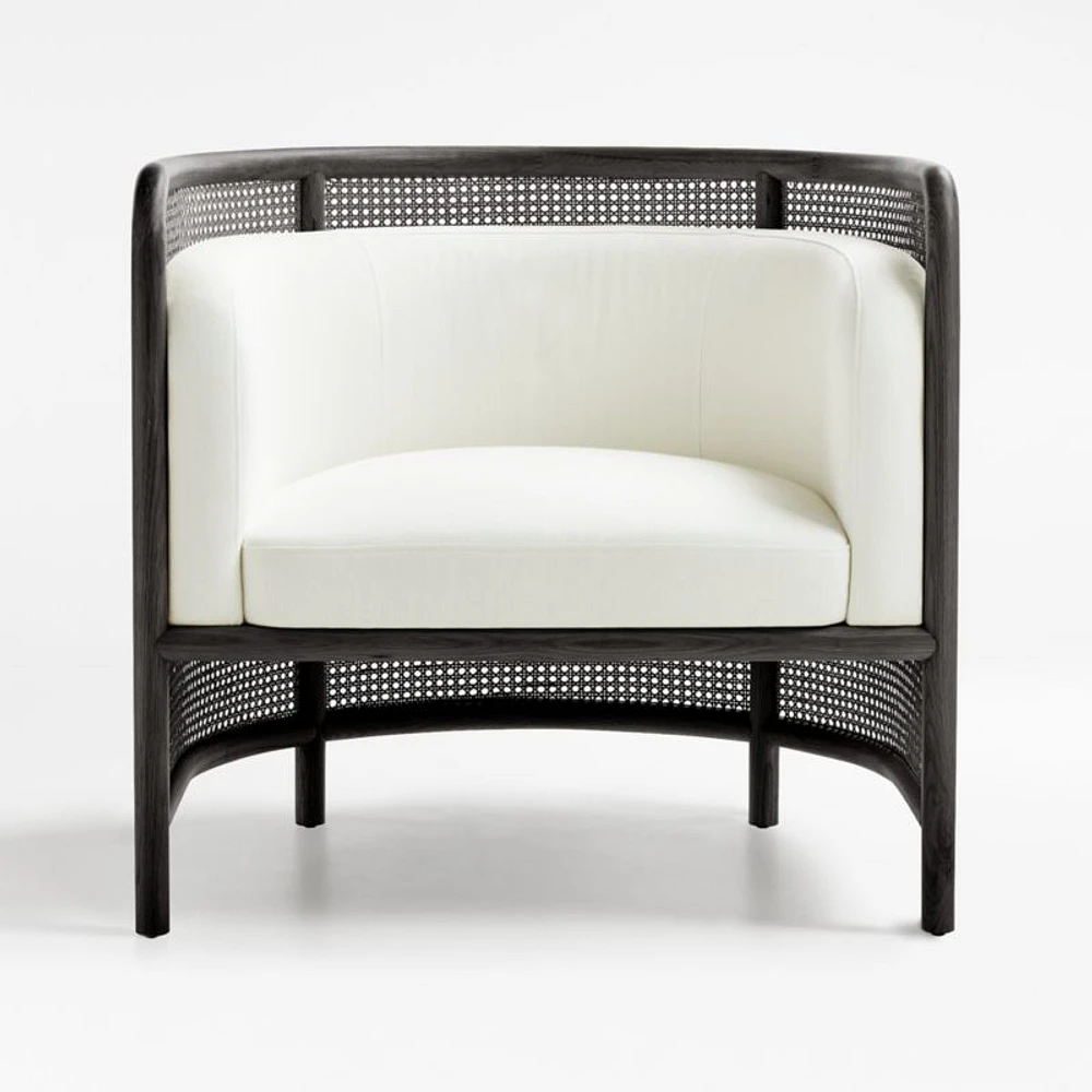 Fields Cane Dark Brown and White Chair