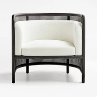 Fields Cane Dark Brown and White Chair