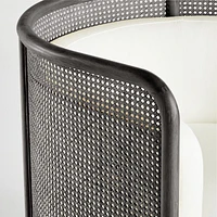 Fields Cane Dark Brown and White Chair