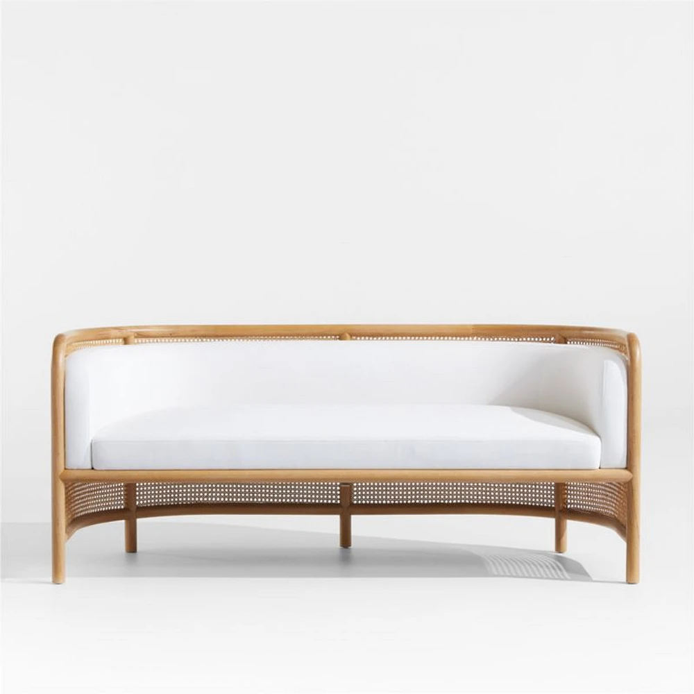 Fields Cane Settee with White Cushion by Leanne Ford