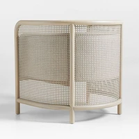Fields Cane Back White Wash and Natural Accent Chair by Leanne Ford