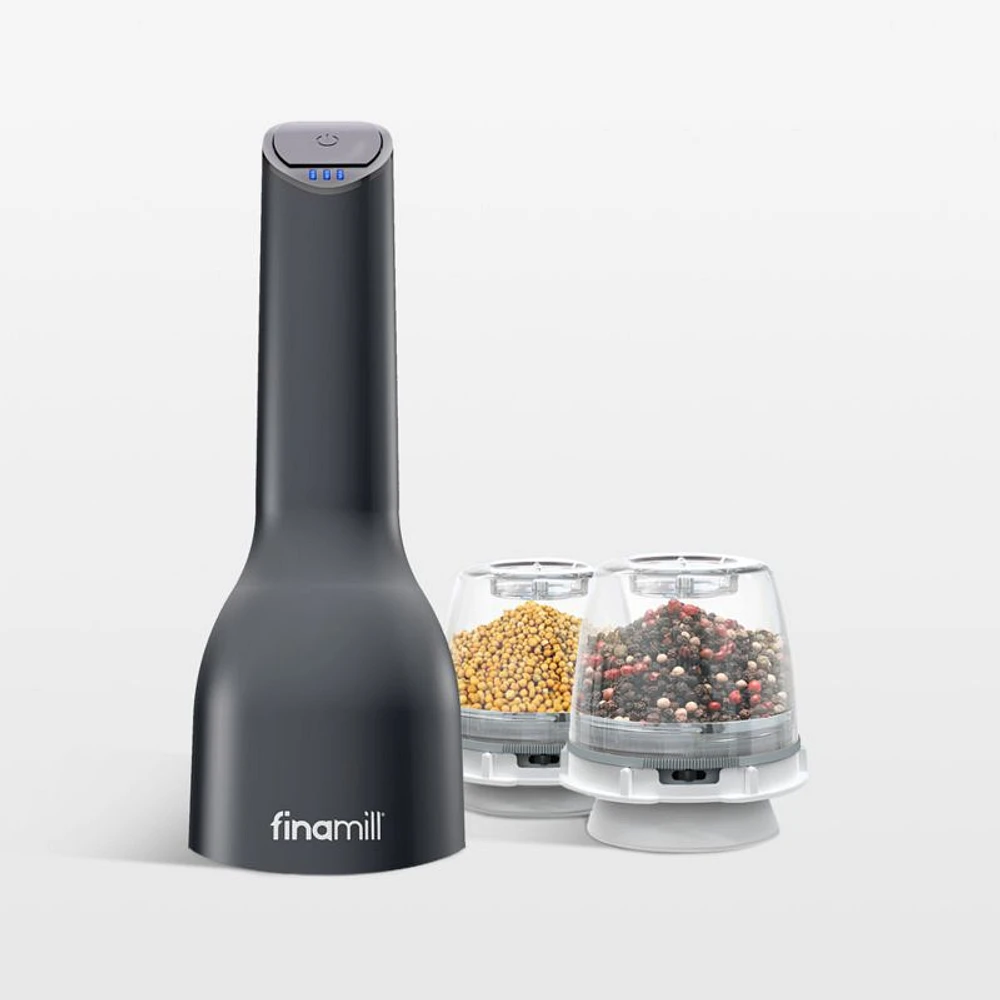 FinaMill Midnight Black Rechargeable Spice Grinder