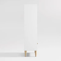 Finn Tall White Wood 3-Shelf Kids Bookcase with Drawer
