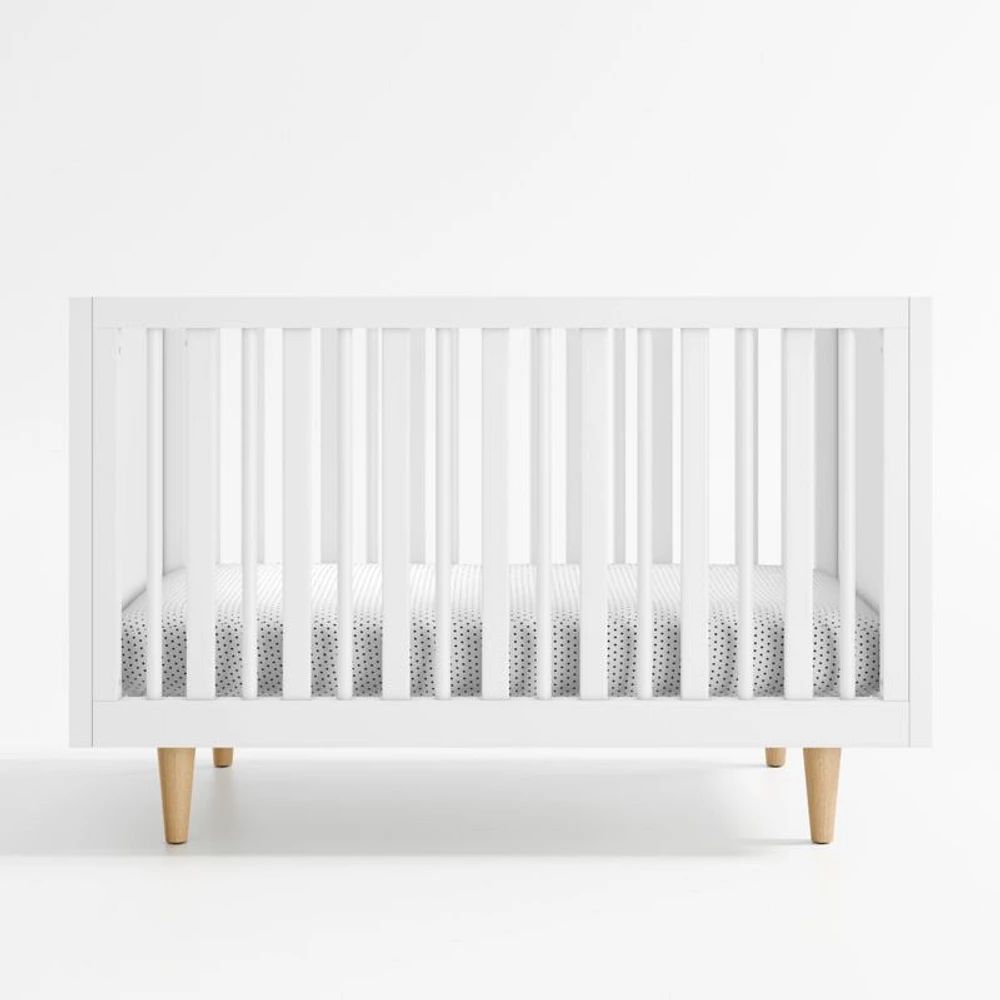 Finn Wood Convertible Baby Crib with Toddler Bed Rail