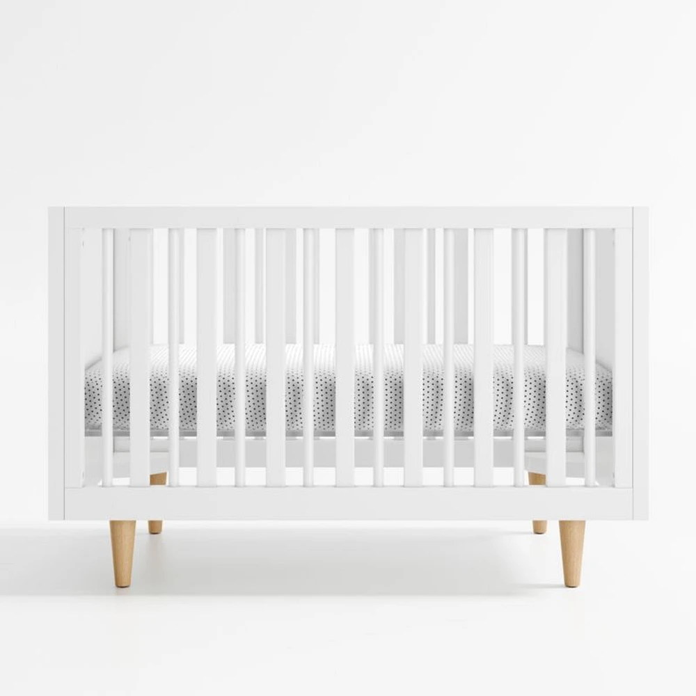 Finn Wood Convertible Baby Crib with Toddler Bed Rail