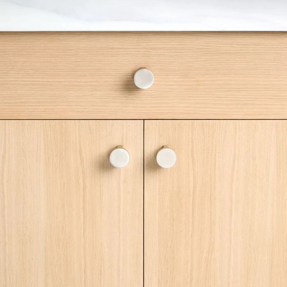 Flat Round Brushed Nickel Cabinet Knob