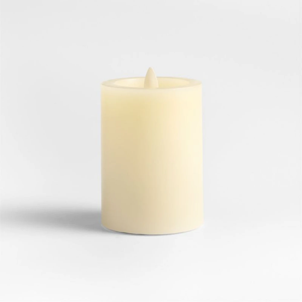 Ivory Flicker Flameless 3"x4" Wax Pillar Candle