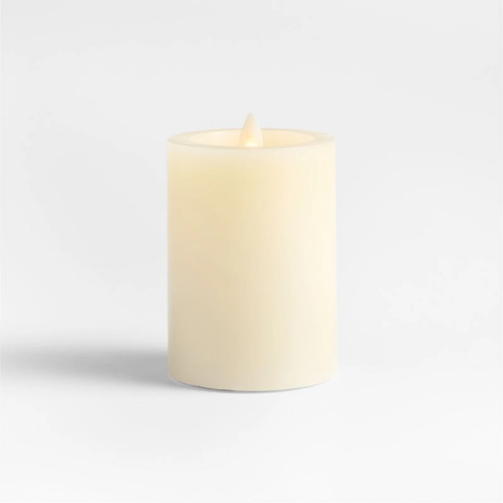 Ivory Flicker Flameless 3"x4" Wax Pillar Candle
