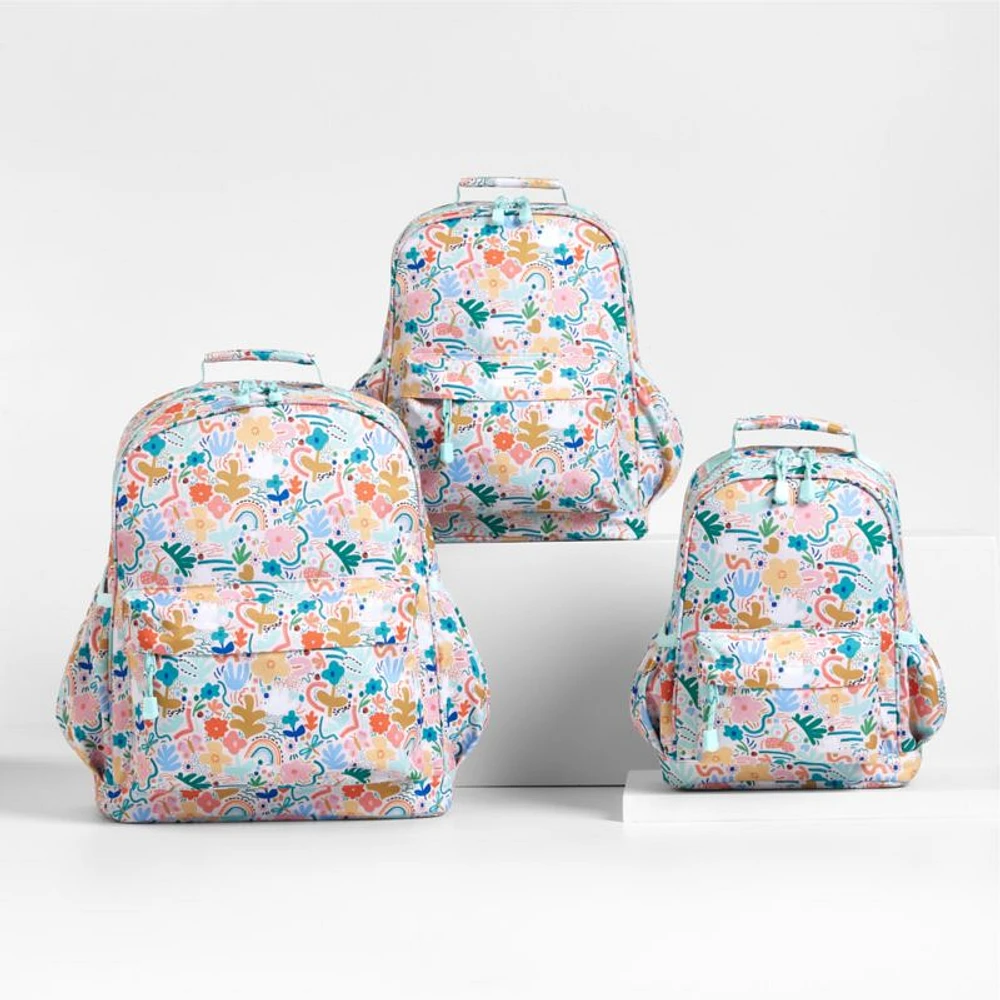 Flower Garden Small Kids Backpack with Side Pockets