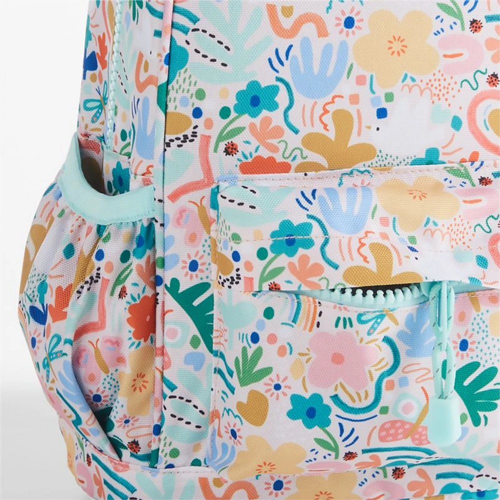 Flower Garden Small Kids Backpack with Side Pockets