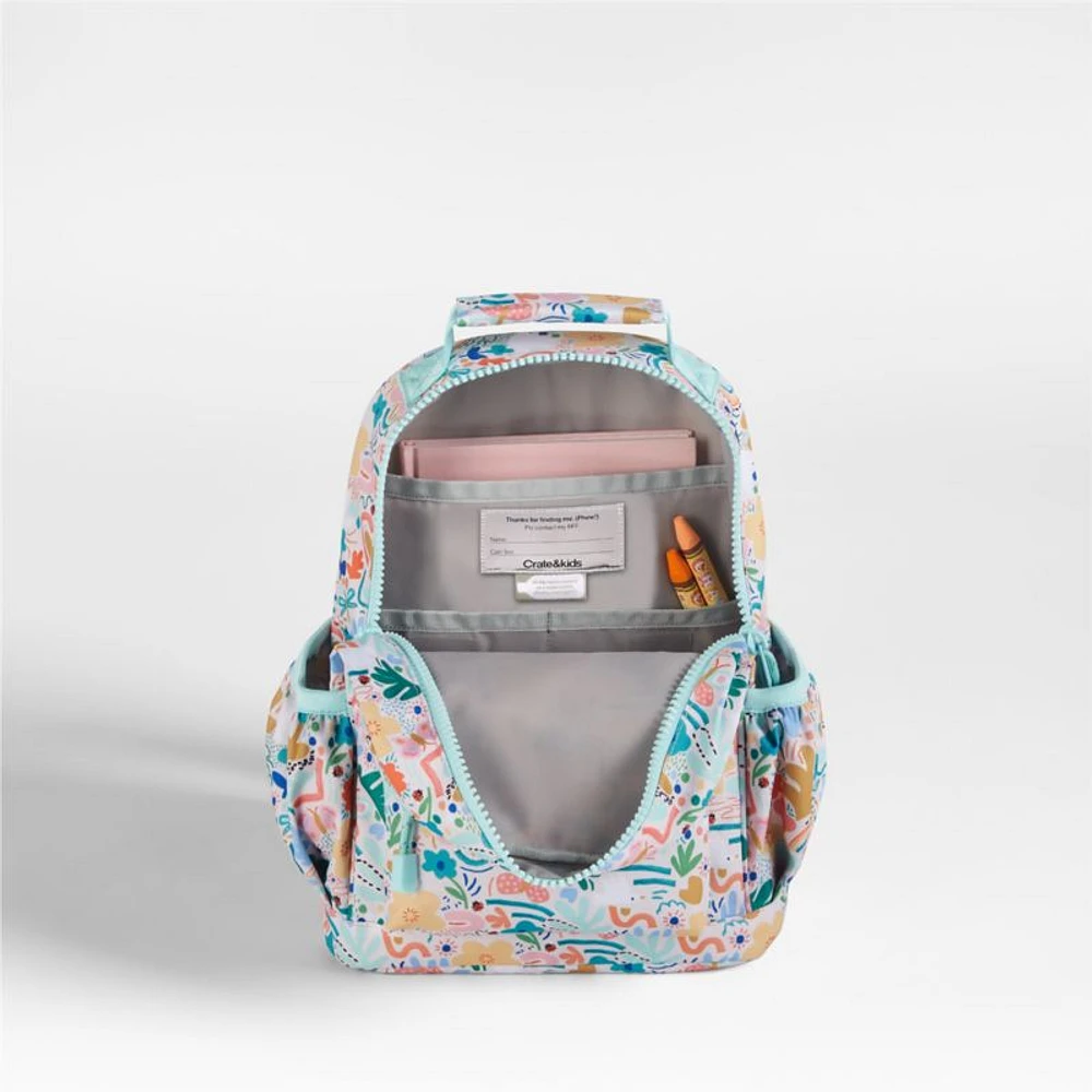 Flower Garden Small Kids Backpack with Side Pockets