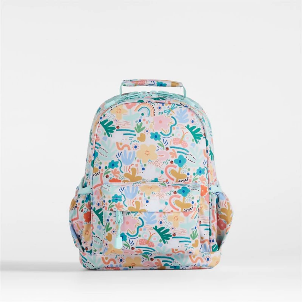 Flower Garden Small Kids Backpack with Side Pockets