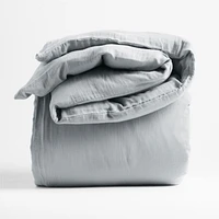 Supersoft Mist Blue Organic Cotton Gauze Kids Twin Duvet Cover