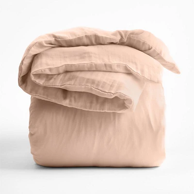 Supersoft Elegant Pink Gauze Organic Cotton Kids Twin Duvet Cover