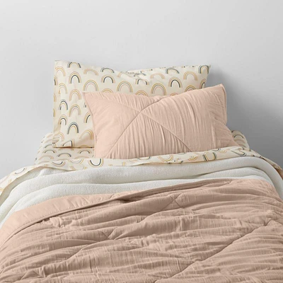 Supersoft Elegant Pink Organic Cotton Gauze Kids Twin Quilt