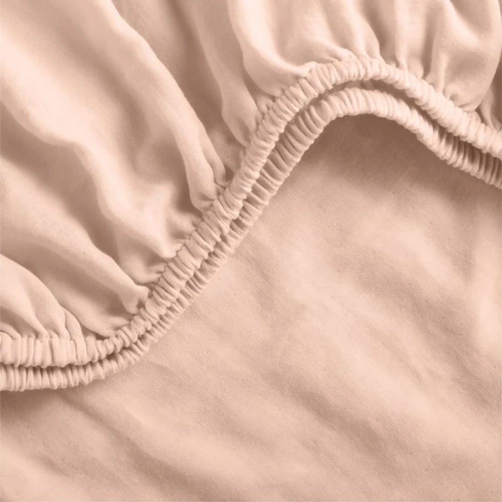Supersoft Elegant Pink Organic Cotton Gauze Baby Crib Fitted Sheet