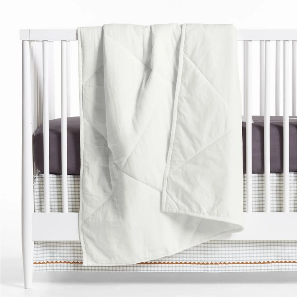 Supersoft Pampas Ivory Organic Cotton Gauze Baby Crib Quilt