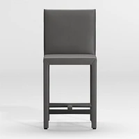 Folio Dark Grey Top-Grain Leather Counter Stool