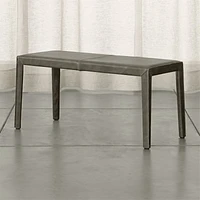 Folio Stone Grey Top-Grain Leather 40" Bench