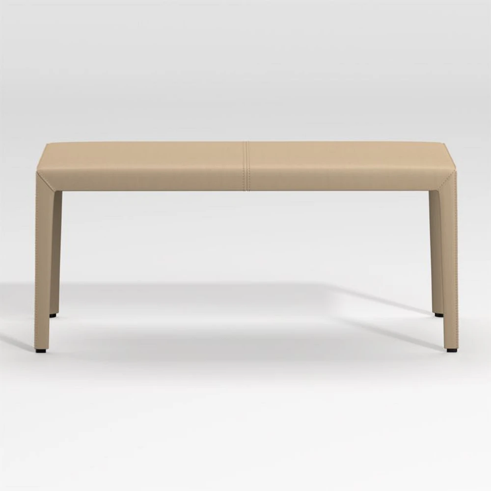 Folio Beige Top-Grain Leather 40" Bench