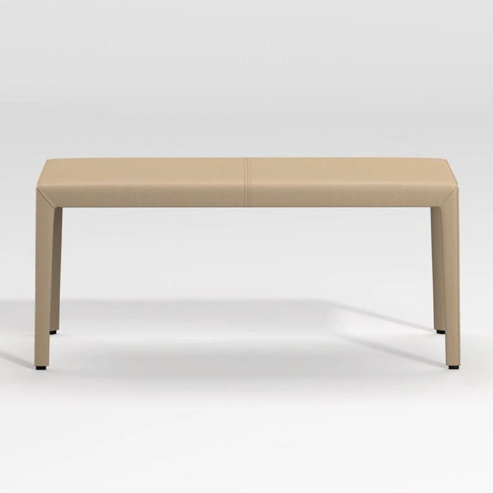Folio Beige Top-Grain Leather 40" Bench