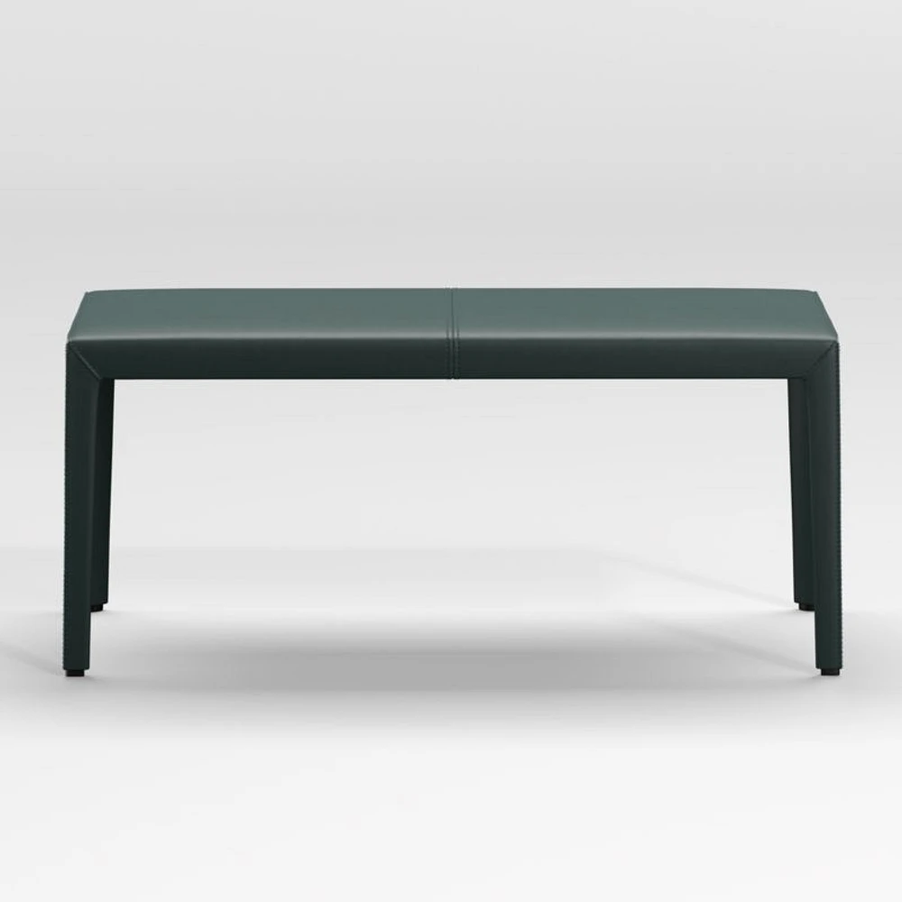 Folio Dark Green Top-Grain Leather 40" Bench
