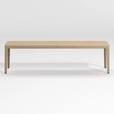 Folio Beige Top-Grain Leather 64" Bench