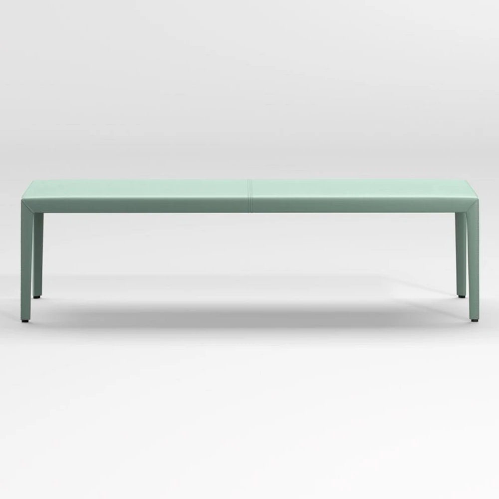 Folio Green Top-Grain Leather 64" Bench