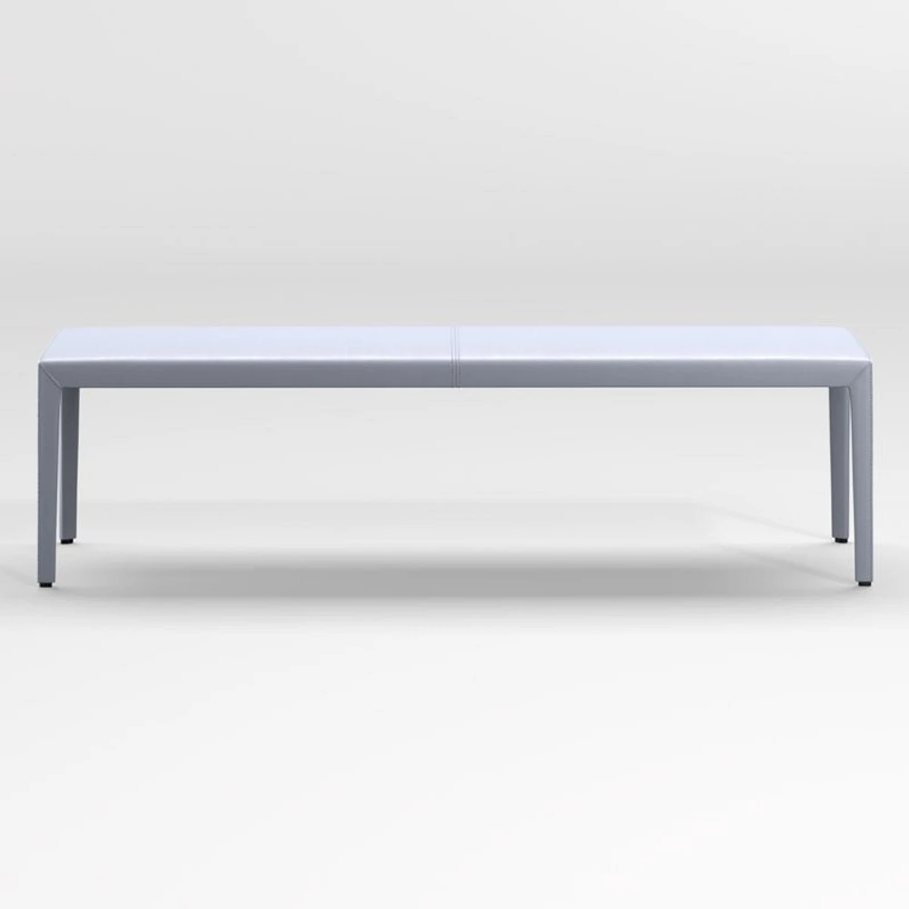 Folio Slate Blue Top-Grain Leather 64" Bench