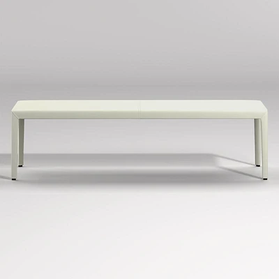 Folio White Top-Grain Leather 64" Bench