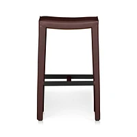 Folio Merlot Top-Grain Leather Backless Counter Stool