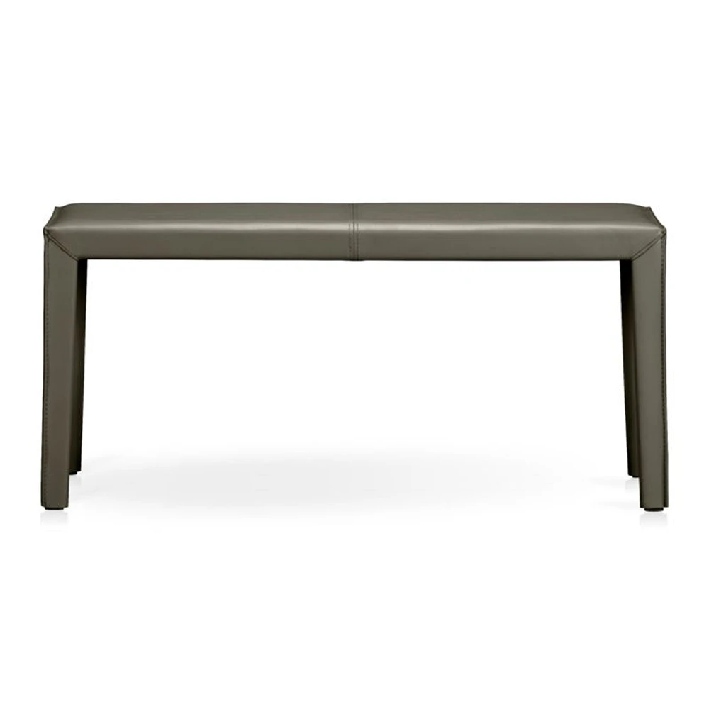 Folio Stone Grey Top-Grain Leather 40" Bench