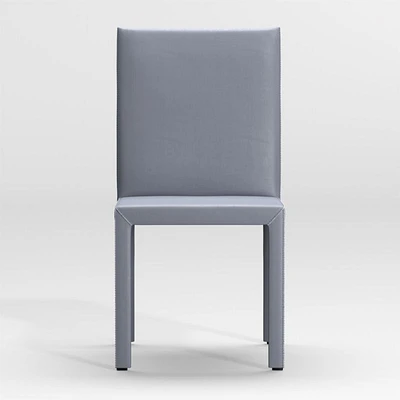 Folio Slate Blue Top-Grain Leather Dining Chair
